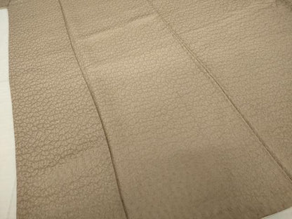 平和屋着物●上質な色無地　霞地紋　胡桃染色　正絹　逸品　AABK3347ck