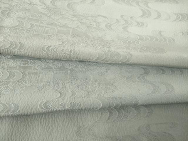平和屋着物●上質な色無地　流水地紋　素鼠色　正絹　逸品　AABK3348ck