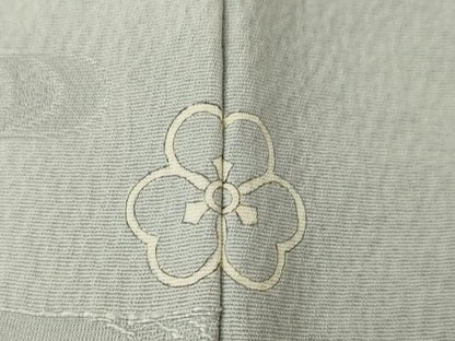 平和屋着物●上質な色無地　流水地紋　素鼠色　正絹　逸品　AABK3348ck