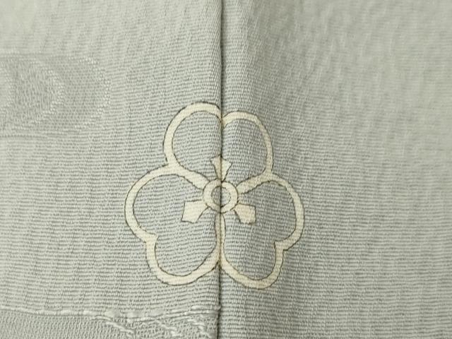 平和屋着物●上質な色無地　流水地紋　素鼠色　正絹　逸品　AABK3348ck