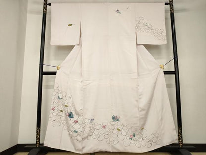 平和屋着物●訪問着　石畳花文　正絹　逸品　AABK3349ck