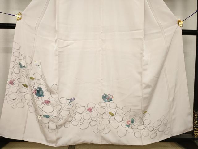 平和屋着物●訪問着　石畳花文　正絹　逸品　AABK3349ck
