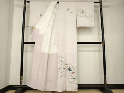 平和屋着物●訪問着　石畳花文　正絹　逸品　AABK3349ck