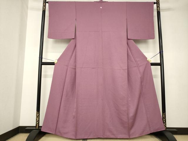 平和屋着物●上質な色無地　紋意匠　浅蘇芳色　正絹　逸品　AABK3353ck
