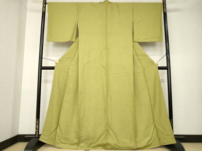 平和屋着物●上質な色無地　草花地紋　梅幸茶色　正絹　逸品　AABK3354ck