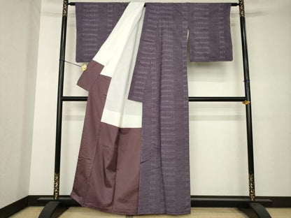 平和屋着物●上質な紬　刺繍　刺し子　間道　正絹　逸品　AABK3357ck