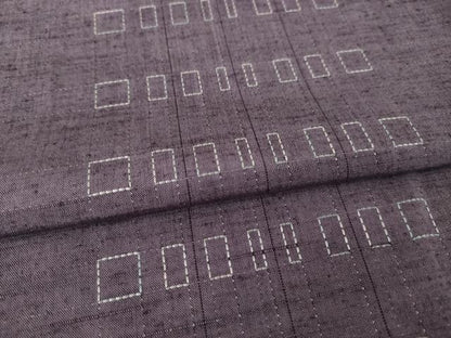 平和屋着物●上質な紬　刺繍　刺し子　間道　正絹　逸品　AABK3357ck