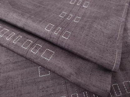 平和屋着物●上質な紬　刺繍　刺し子　間道　正絹　逸品　AABK3357ck