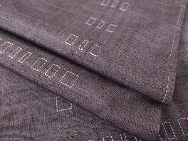 平和屋着物●上質な紬　刺繍　刺し子　間道　正絹　逸品　AABK3357ck