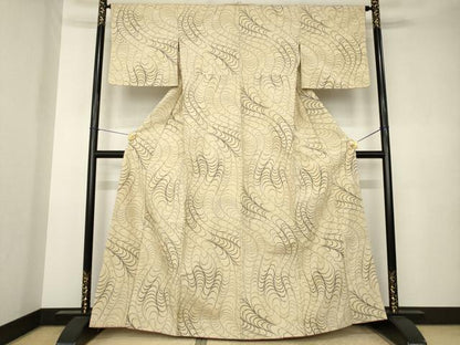 平和屋着物●上質な紬　流水文　正絹　逸品　AABK3358ck