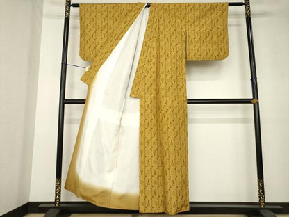 平和屋着物●上質な紬　本場琉球絣文様　正絹　逸品　AABK3360ck