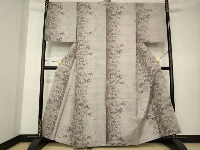 平和屋着物●本場大島紬　7マルキ　総絣　葡萄蔦の葉文　正絹　逸品　AABK3363ck