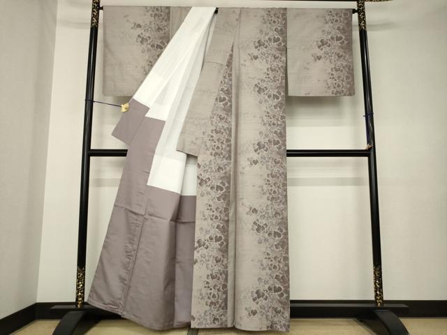 平和屋着物●本場大島紬　7マルキ　総絣　葡萄蔦の葉文　正絹　逸品　AABK3363ck