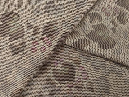 平和屋着物●本場大島紬　7マルキ　総絣　葡萄蔦の葉文　正絹　逸品　AABK3363ck