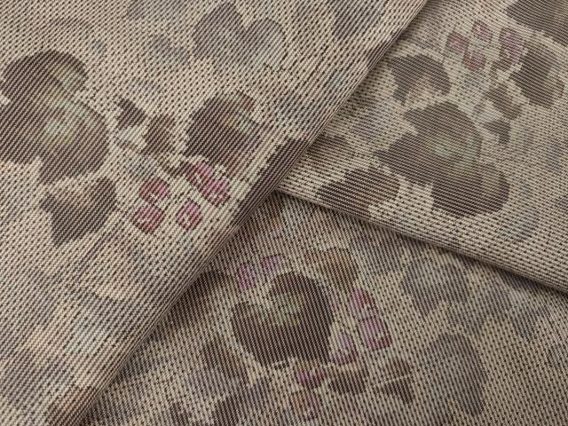 平和屋着物●本場大島紬　7マルキ　総絣　葡萄蔦の葉文　正絹　逸品　AABK3363ck