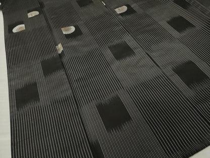 平和屋着物●上質な紬　番傘　黒地　胴抜き仕立て　正絹　逸品　AABK3365ck