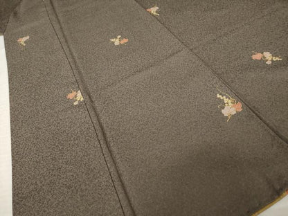 平和屋着物▼上質な小紋　葡萄蔦草文　金彩　正絹　逸品　AABK3378ck