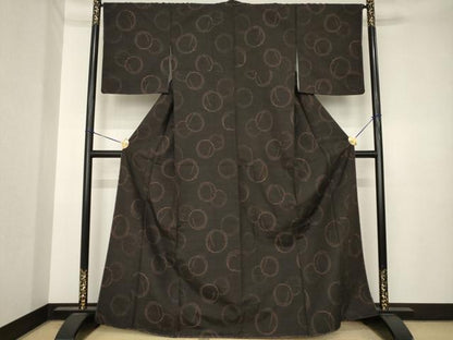平和屋着物●上質な紬　丸文　正絹　逸品　AABK3380ck