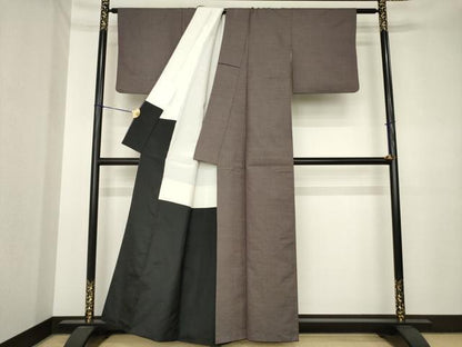 平和屋着物●上質な紬　80亀甲　総詰め　正絹　逸品　AABK3382ck