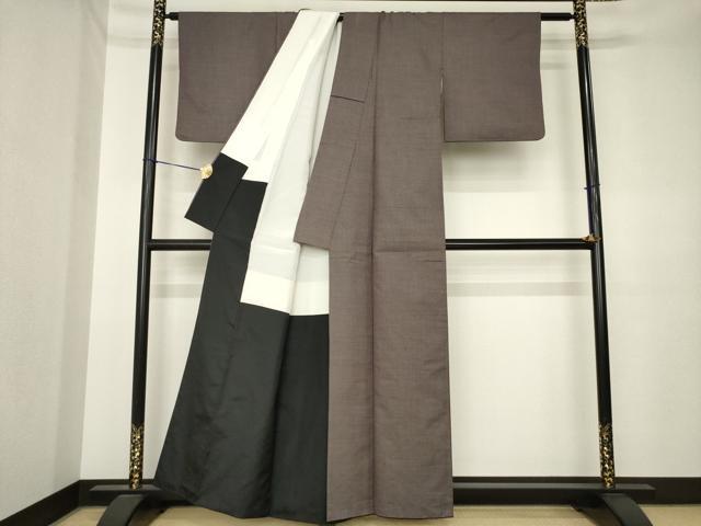 平和屋着物●上質な紬　80亀甲　総詰め　正絹　逸品　AABK3382ck