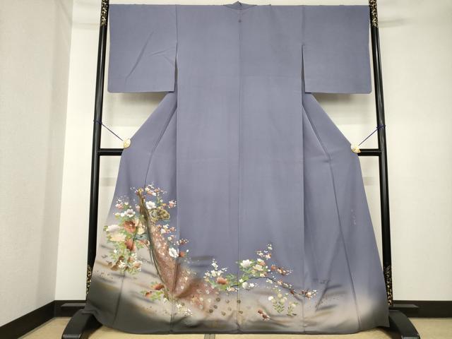 平和屋着物●豪華色留袖　孔雀花文　金銀彩　正絹　逸品　AABK3389ck