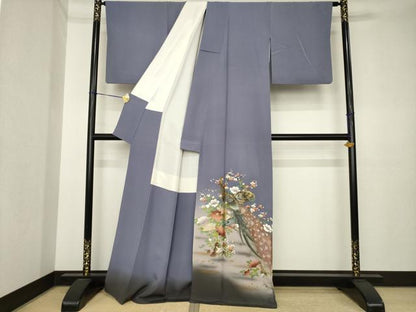 平和屋着物●豪華色留袖　孔雀花文　金銀彩　正絹　逸品　AABK3389ck