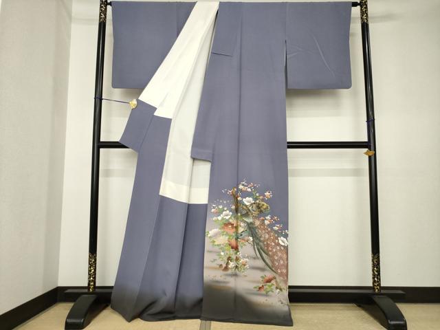 平和屋着物●豪華色留袖　孔雀花文　金銀彩　正絹　逸品　AABK3389ck