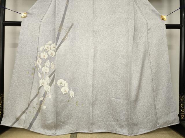 平和屋着物●訪問着　竹と胡蝶蘭　正絹　逸品　AABK3399ck