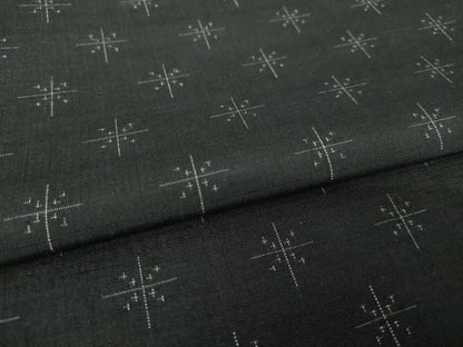 平和屋着物●上質な紬　幾何学文様　黒地　正絹　逸品　AABK3400ck