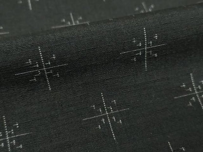平和屋着物●上質な紬　幾何学文様　黒地　正絹　逸品　AABK3400ck