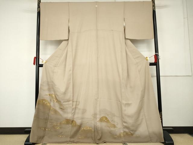 平和屋着物●豪華色留袖　刺繍　遠山風景文　暈し染め　金銀彩　正絹　逸品　AABK3402cs
