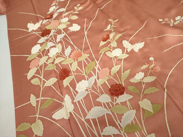 平和屋着物●訪問着　花蝶文　金彩　正絹　逸品　AABK3403cs