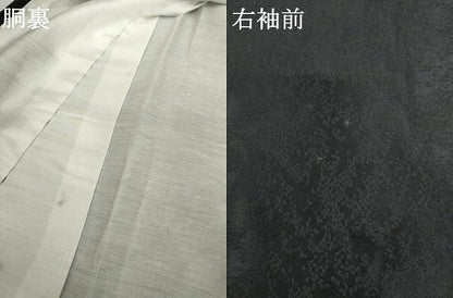 平和屋着物●訪問着　総絞り　流水枝花文　黒地　正絹　逸品　AABK3405cs