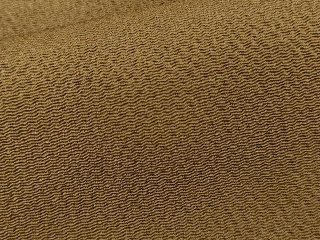 平和屋着物●上質な色無地　朽葉色　鬼しぼ縮緬　正絹　逸品　AABK3407cs