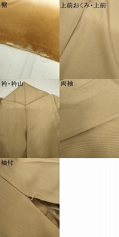 平和屋着物●江戸小紋　万筋　白茶色×丁子色　正絹　逸品　AABK3411cs