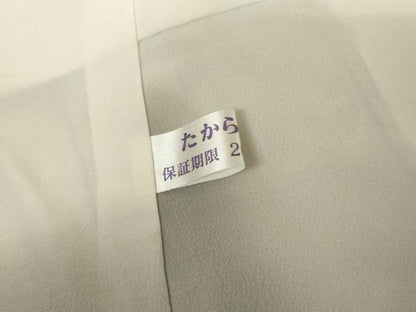 平和屋着物●お召　寿光織　七宝花文　皇室献上謹製　反端付き　正絹　逸品　AABK3414cs