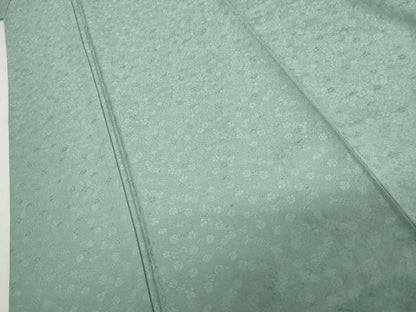 平和屋着物●上質な色無地　紋ふぶき　青竹色　丹後ちりめん　反端付き　正絹　逸品　AABK3416cs