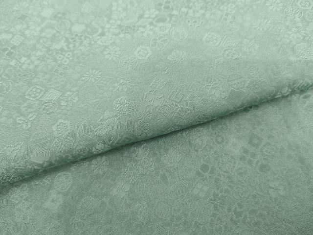 平和屋着物●上質な色無地　紋ふぶき　青竹色　丹後ちりめん　反端付き　正絹　逸品　AABK3416cs