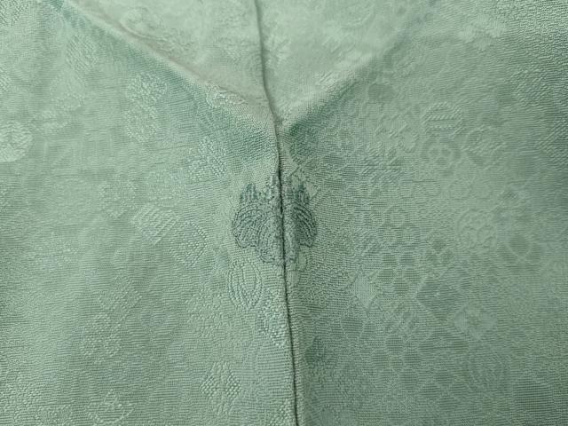 平和屋着物●上質な色無地　紋ふぶき　青竹色　丹後ちりめん　反端付き　正絹　逸品　AABK3416cs