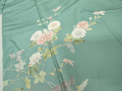 平和屋着物●訪問着　友禅　作家物　枝花文　暈し染め　正絹　逸品　AABK3419cs