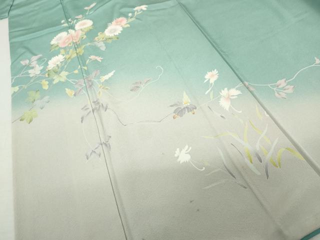 平和屋着物●訪問着　友禅　作家物　枝花文　暈し染め　正絹　逸品　AABK3419cs
