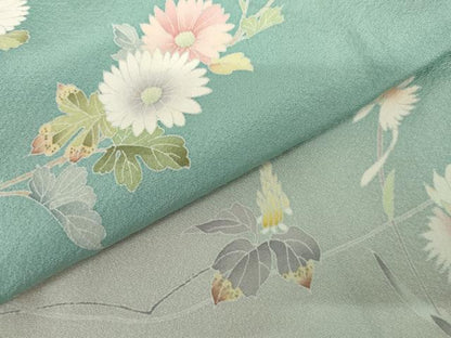 平和屋着物●訪問着　友禅　作家物　枝花文　暈し染め　正絹　逸品　AABK3419cs