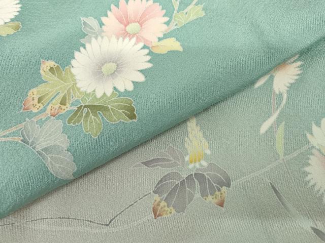 平和屋着物●訪問着　友禅　作家物　枝花文　暈し染め　正絹　逸品　AABK3419cs
