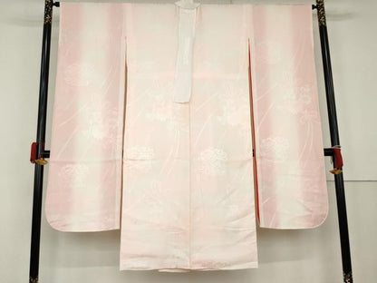 平和屋着物●振袖用長襦袢　袷　草花地紋　暈し染め　正絹　逸品　AABK3421cs