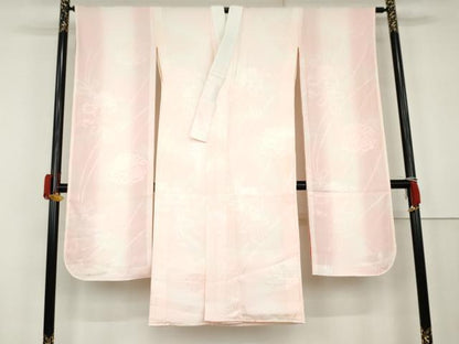 平和屋着物●振袖用長襦袢　袷　草花地紋　暈し染め　正絹　逸品　AABK3421cs