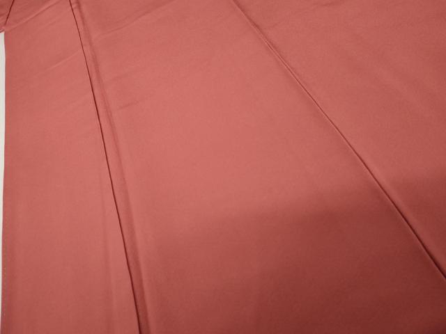 平和屋着物●上質な色無地　真朱色　正絹　逸品　AABK3424cs