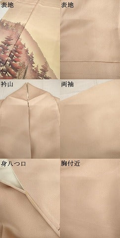 平和屋着物●訪問着　風景樹林文　暈し染め　正絹　逸品　AABK3427cs