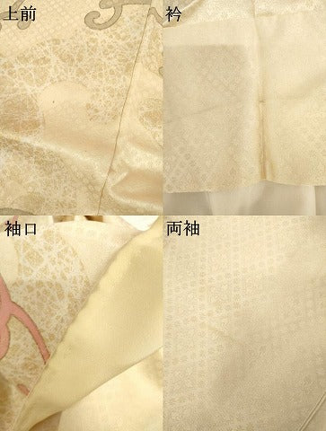 平和屋着物●訪問着　駒刺繍　唐草文　金彩　正絹　逸品　AABK3432cs