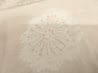 平和屋着物●長襦袢　袷　絞り　舞花文　正絹　逸品　AABK3436cs