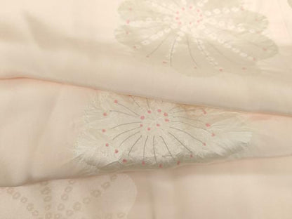 平和屋着物●長襦袢　袷　絞り　舞花文　正絹　逸品　AABK3436cs